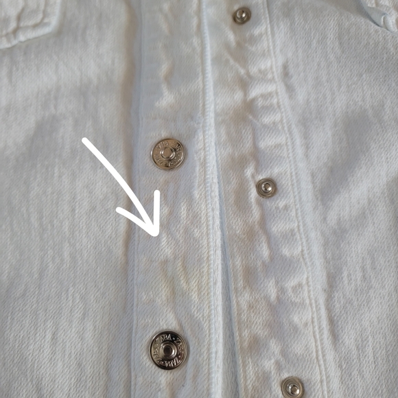 ZARA Oversized Distressed Relaxed Fit Denim Jacket Size Small Off-white‎ - Picture 13 of 15